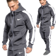 Load image into Gallery viewer, 2 pieces Autumn Running tracksuit men Sweatshirt Sports Set Gym Clothes Men Sport Suit Training Suit Sport Wear